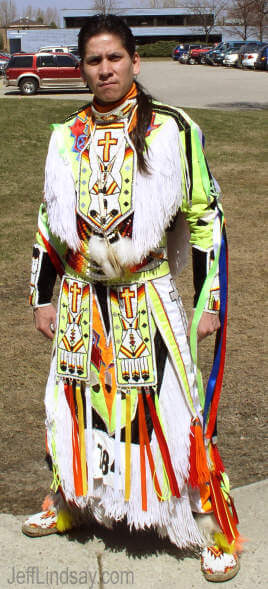 A talented and proud Native American dancer at the Oneida Spring Pow Wow.